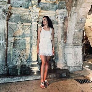 American Eagle Outfitters White Fringe Mini Dress